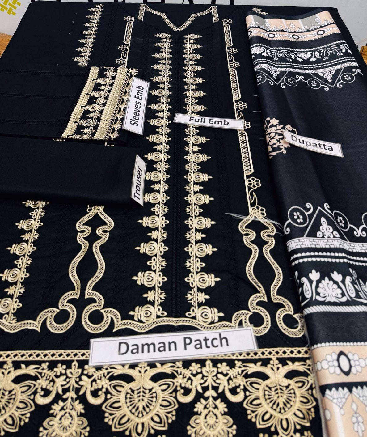 Elegant Dhanak Emb 3pcs