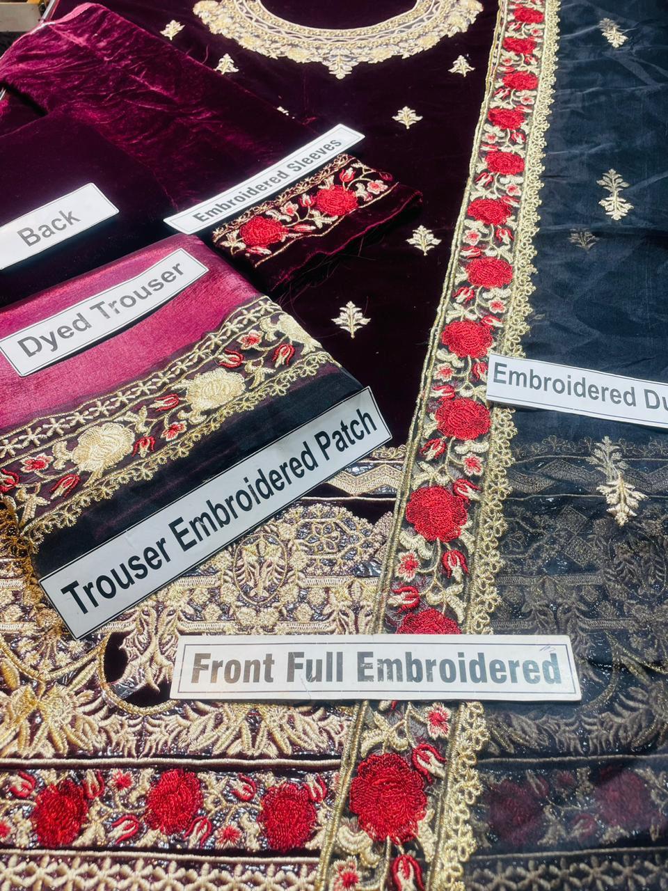 Velvet heavy embroidery 3Pc