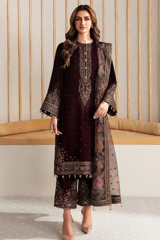 Velvet heavy embroidered 3PC