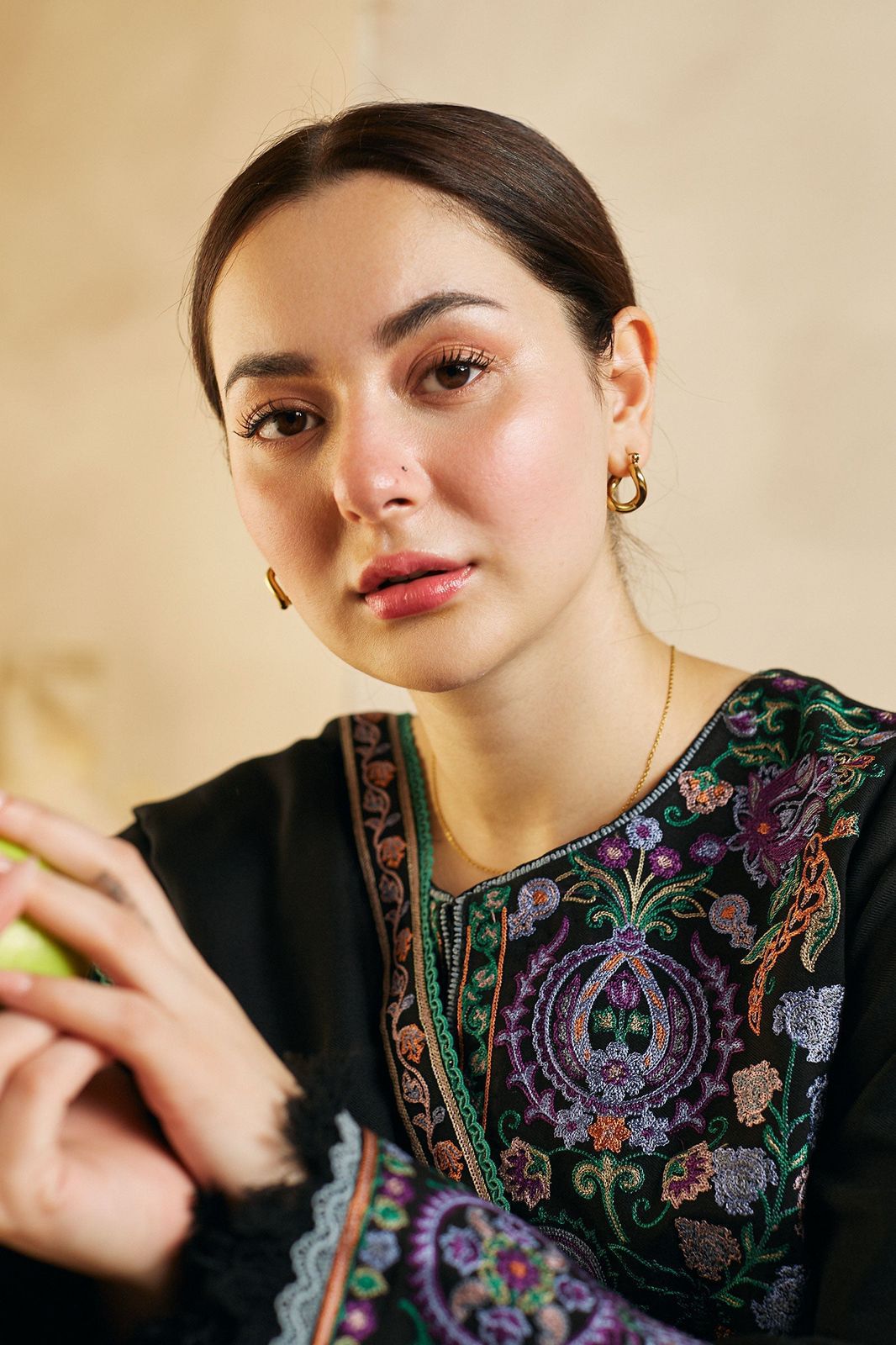 Elegant dhanak embroidered 3pcs