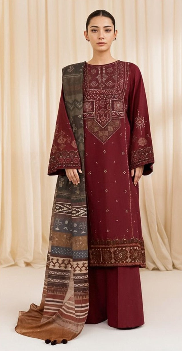 Elegant Embriodered 3PC