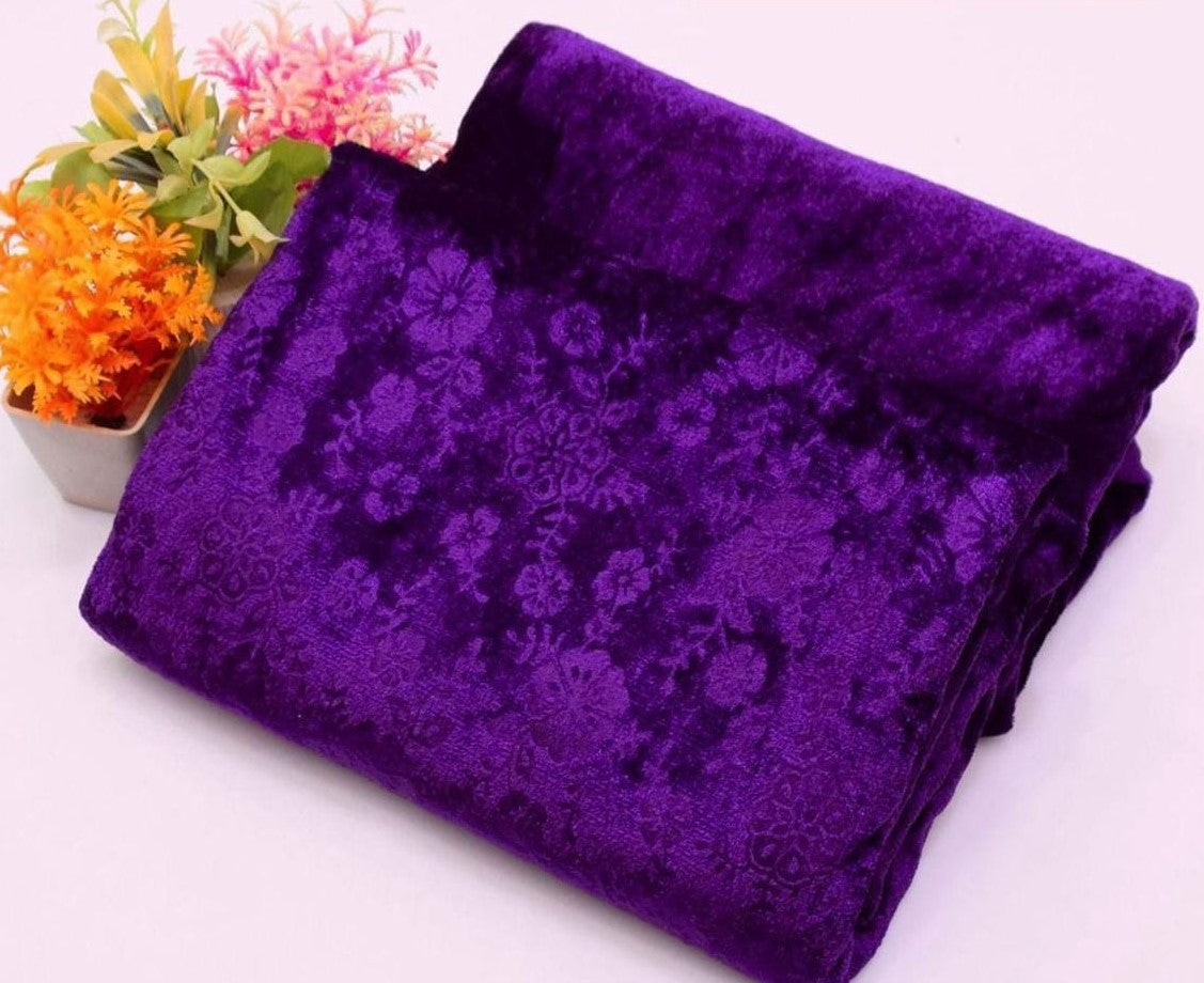 Elegant ALLOVER VELVET PLACHI 2PCS SHIRT&TROUSER