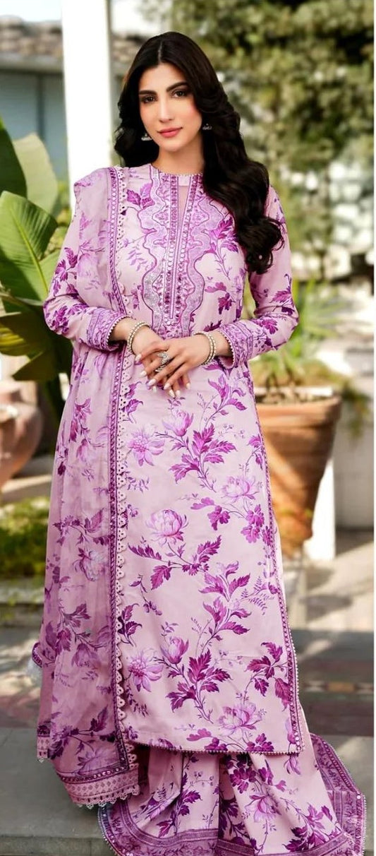 Elegant Digital printed linen 3pcs