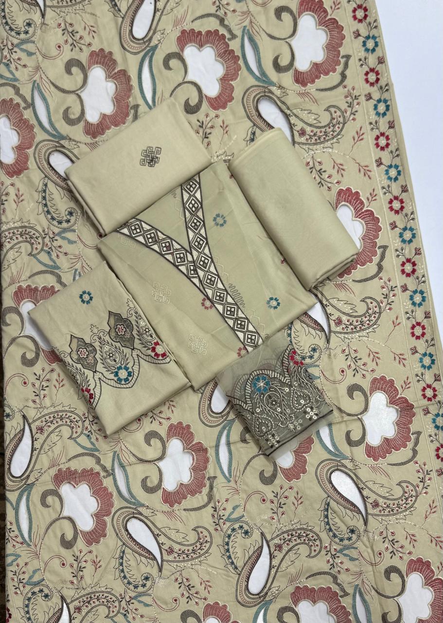 Elegant heavy Embroidered Shawl 3pc