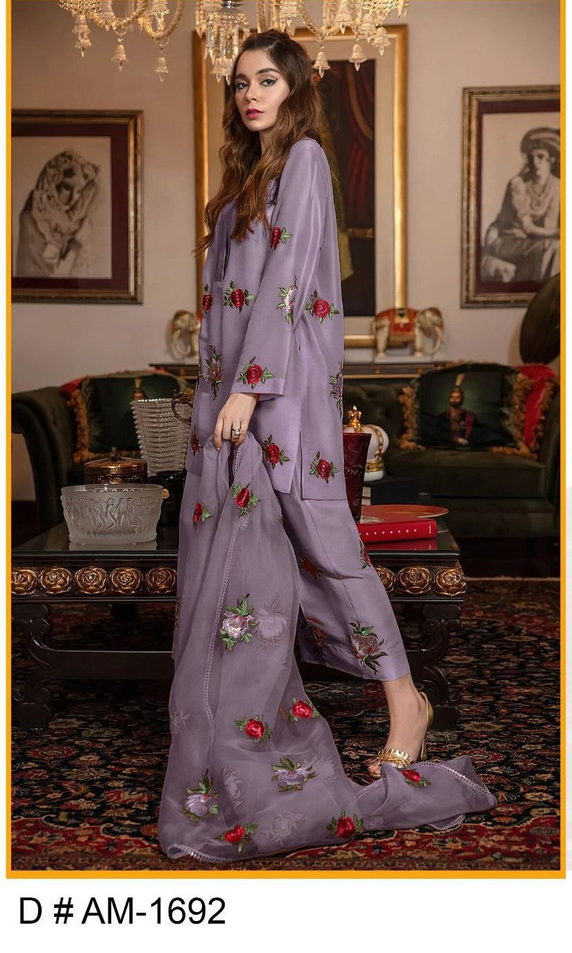 Elegant embroidered 3PC