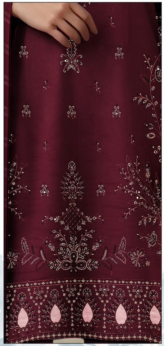 Elegant Emb Velvet Shawl 3PC