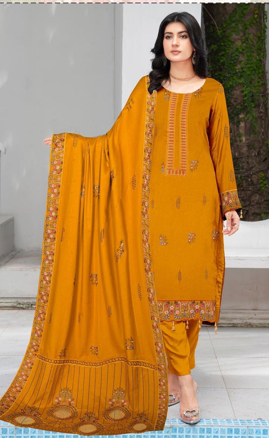 Elegant Embroidered heavy shawl 3pc