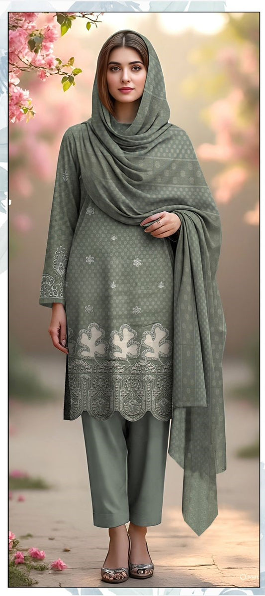 Elegant velvet shawl 3PC