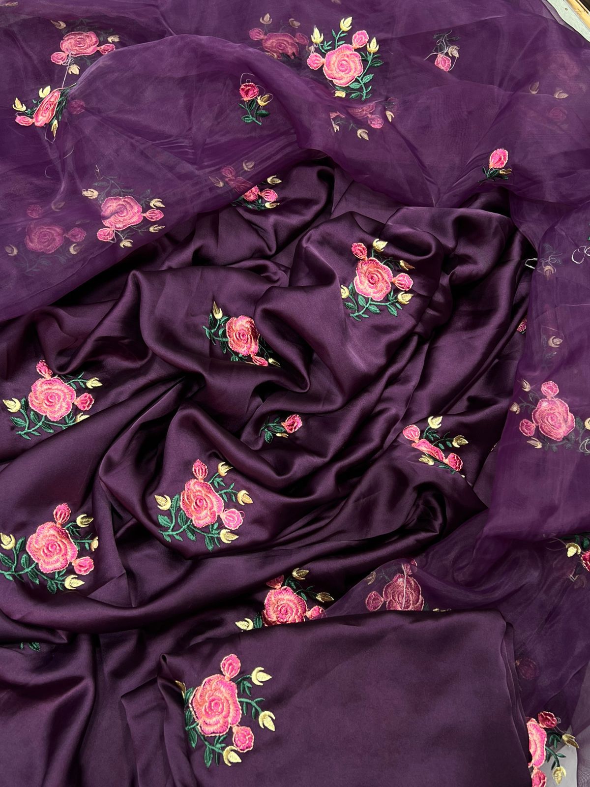 Elegant Embroidered Silk 3PC