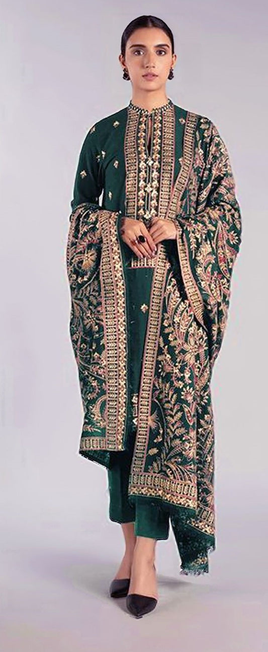 Elegant Emb Heavy shawl 3pc