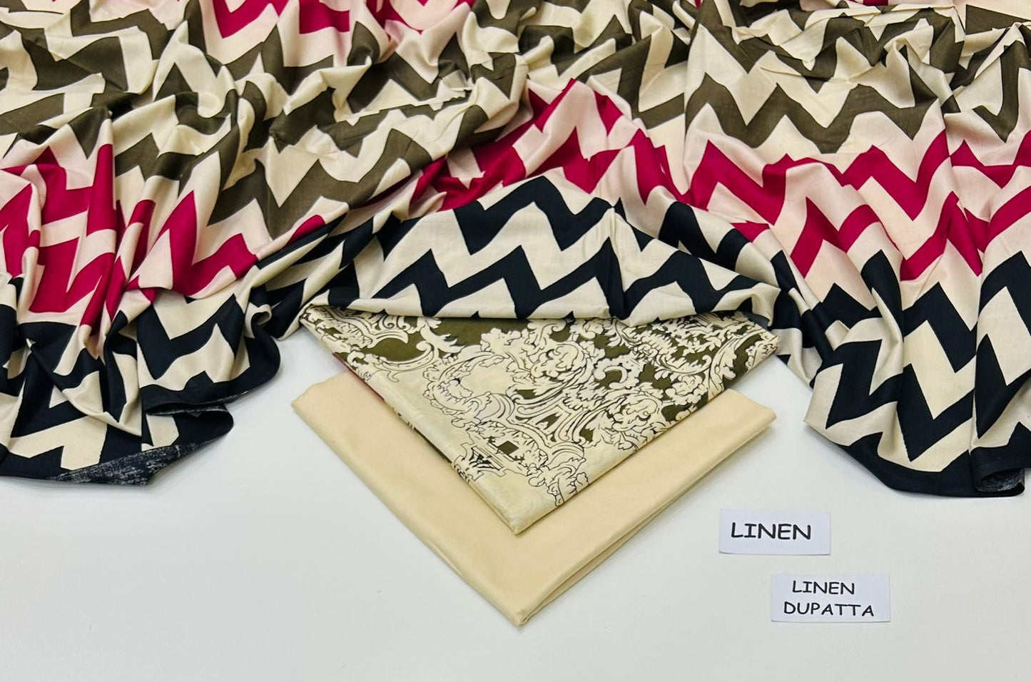 Elegant Linen digital printed 3pcs