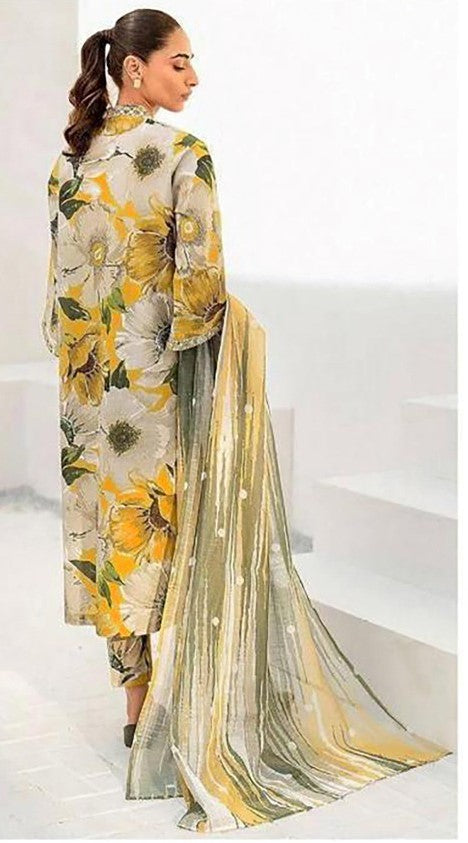 Elegant linen dgital printed 3pcs