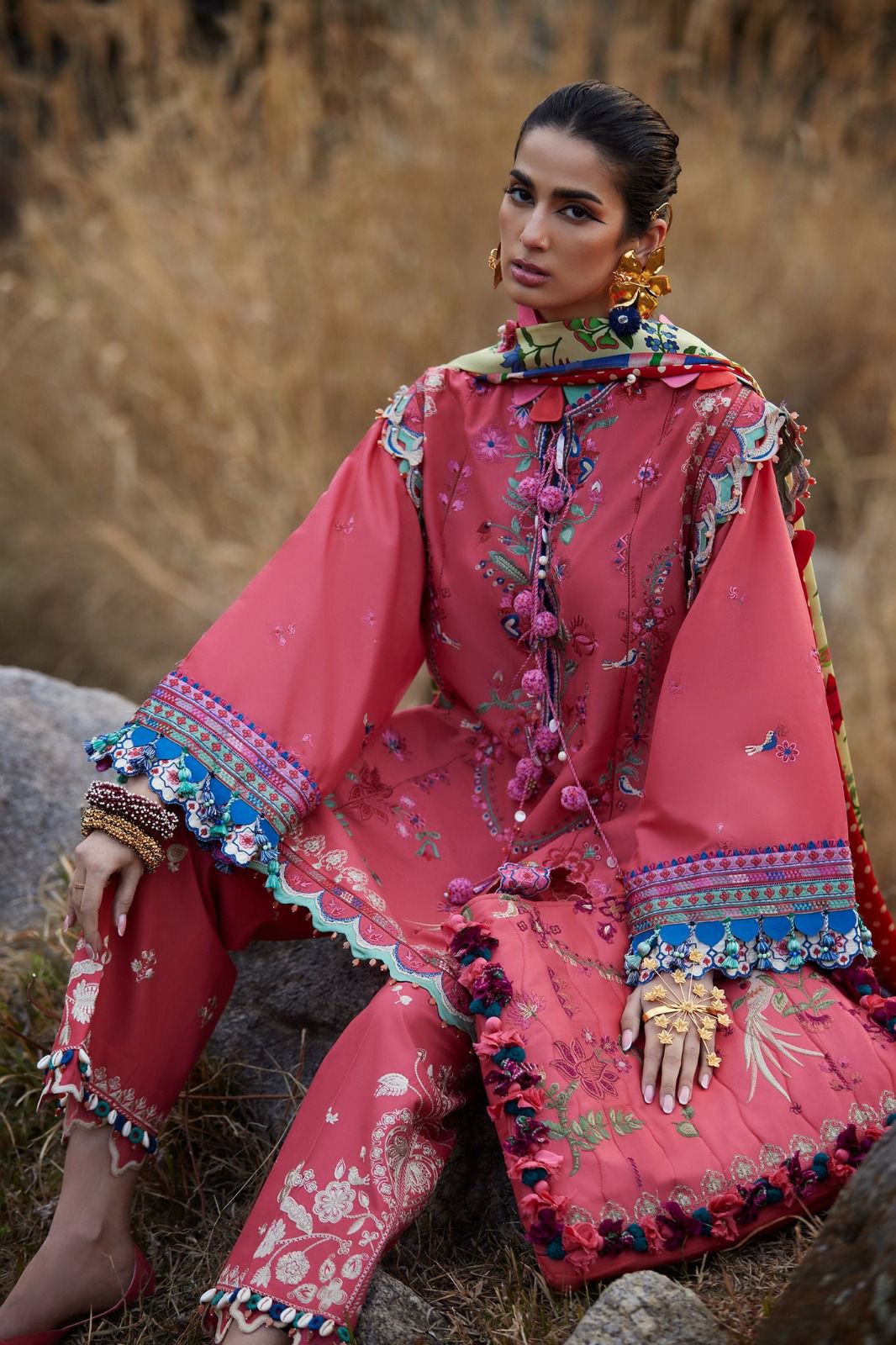 Elegant embroidery fancy 3pcs